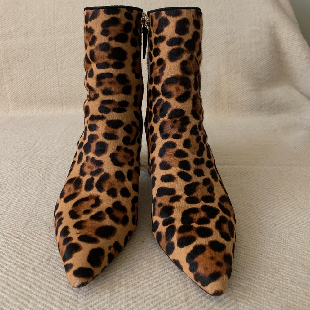 J Crew Leopard Print Ankle Boots
